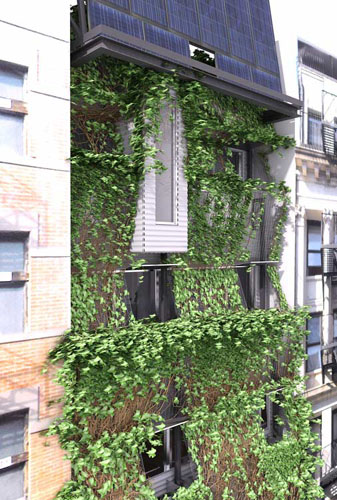 detail of planted facade
