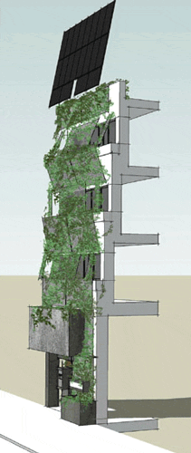 design concept, planted facade